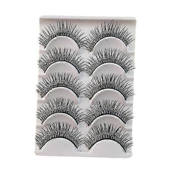 5 Pairs/Set False Eyelashes Glitter Sequins Dramatic 3D Wispy Curly Fluffy Reusable Women Fake Lashes Stage Performance Party Makeup Tools