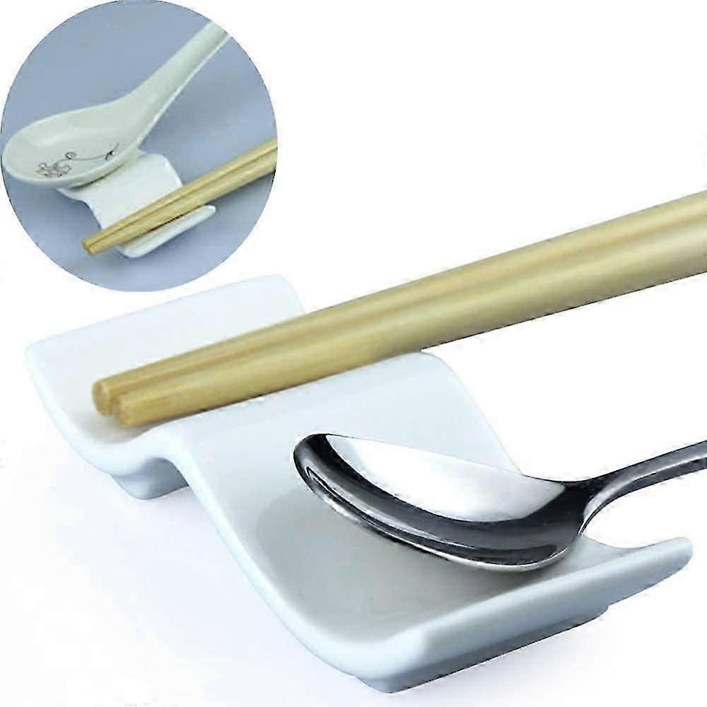 Ceramic Chopsticks Rest Rack Set of 6pcs,Chinese Style Dinner Spoon Stand Knife Fork Holder Chopsticks Stand