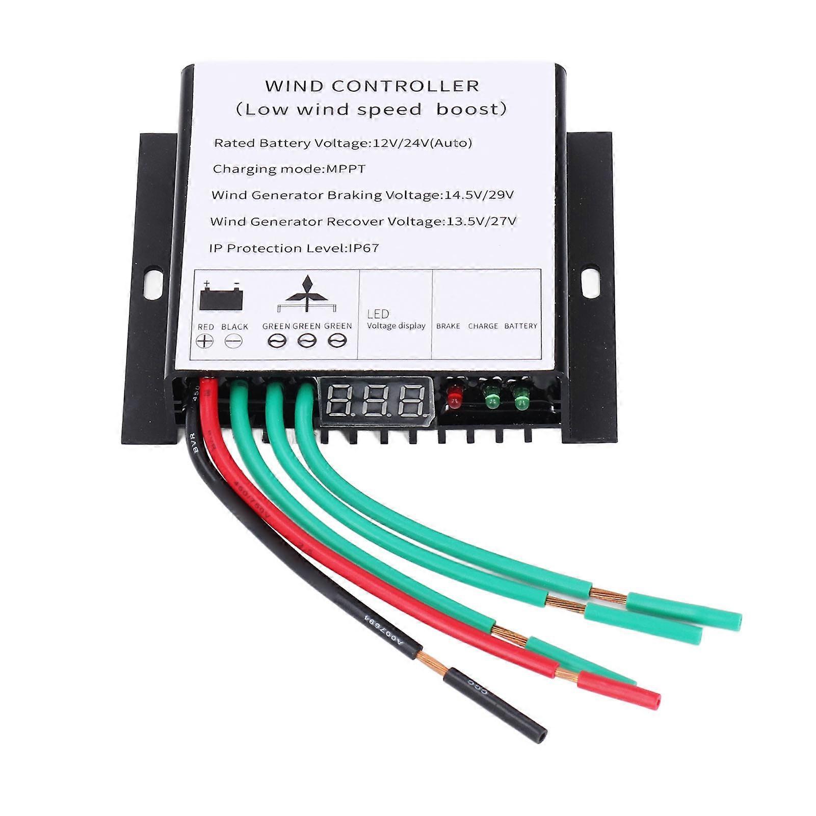 MPPT Wind Turbine Controller 100‑400W 12V 24V Auto Match Wind Generator Controller with LED Indicator 