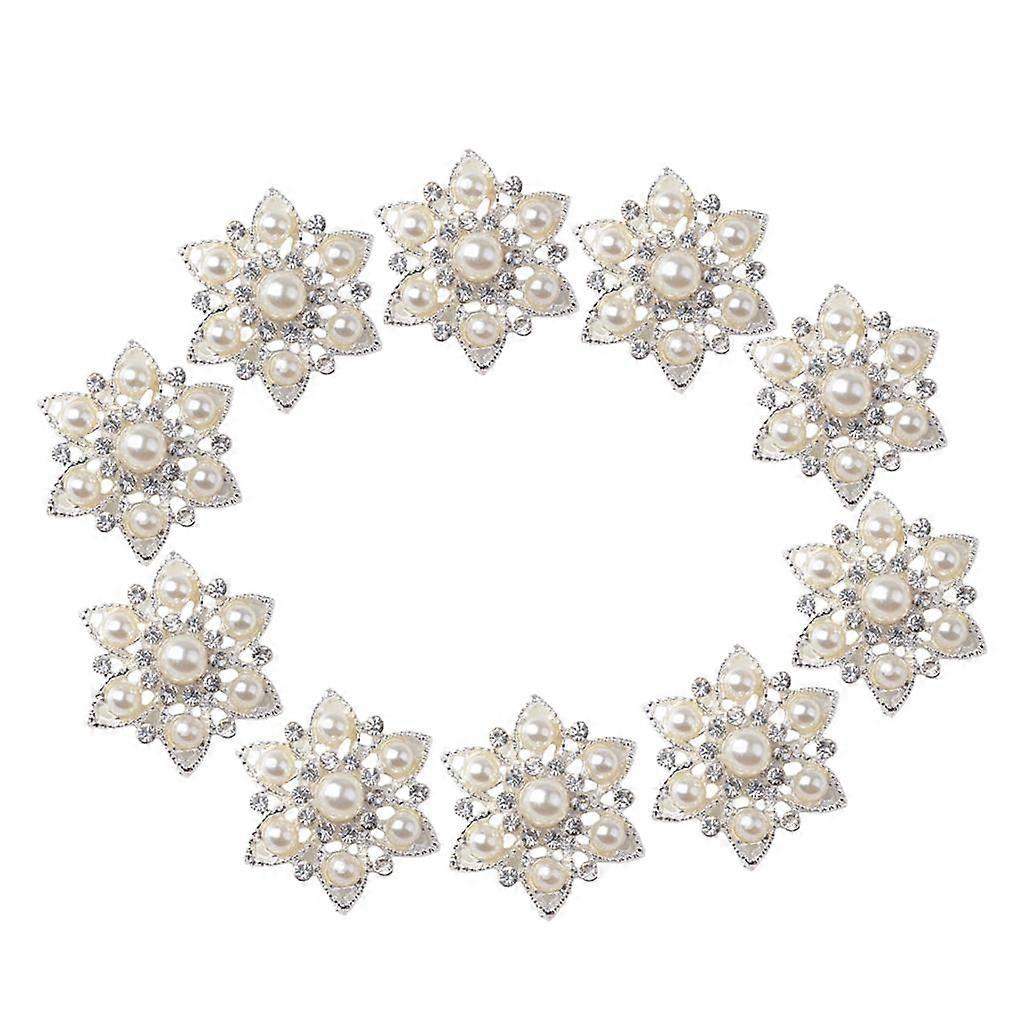 10 Pcs Small Clear Rhinestone Buttons Crystal Flatback Button