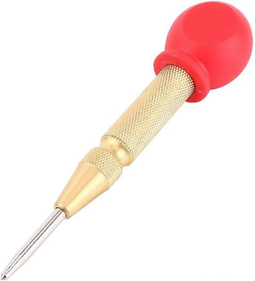 Automatic Center Punch, Metaworking Punching Marking Set Center Punch Tool with HSS Bit Protector, 130mm 1pc(Brass or Silver)(Gold Color)