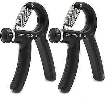 Sett med 2 håndtrener, fingervekt hånd finger muskeltrener justerbar motstand - kompatibel arm styrketreningsvekt 50 kg (svart håndledd)