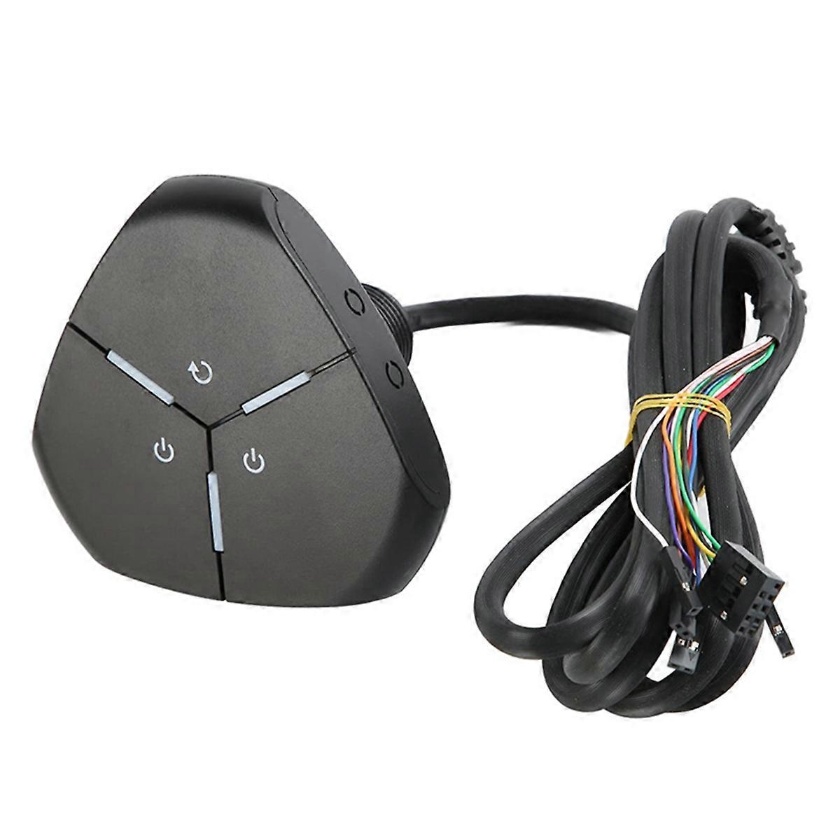 Computer Desktop Switch PC Power on/Restart Button Dual USB External Extension Power Cable on/Off B