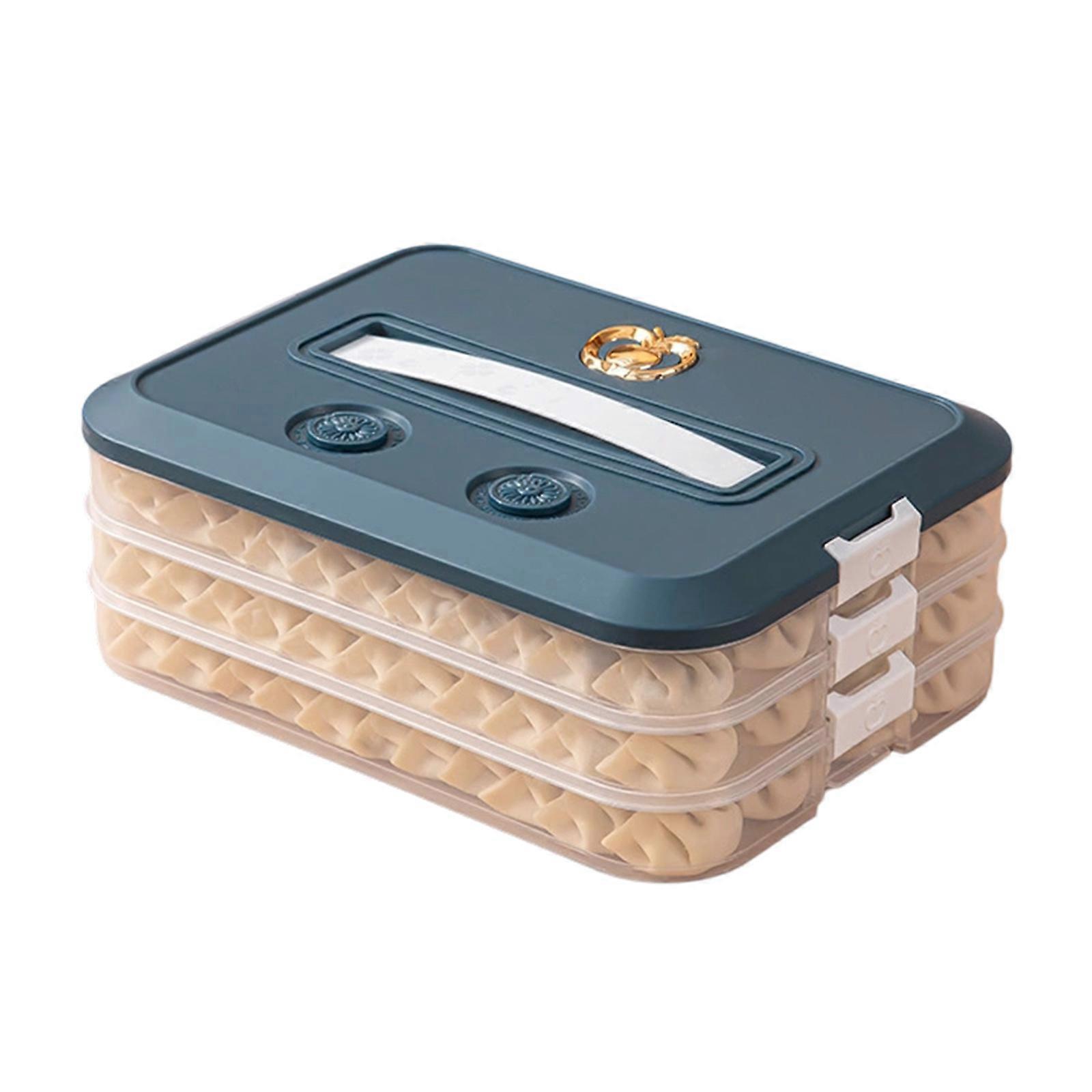 Multiple Layer Food Storage Box With Lid and Handle Accessory for Snacks Dumpling and Desserts Clear Container