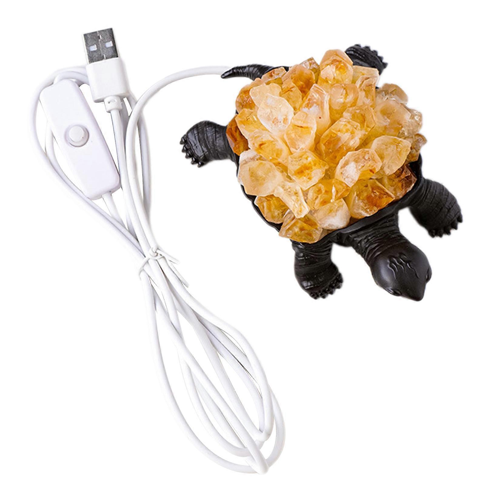 Decorative Natural Crystal Tortoise Figurine Statue Decoration with Smooth Texture and Bright Colors for Collectors  Yellow