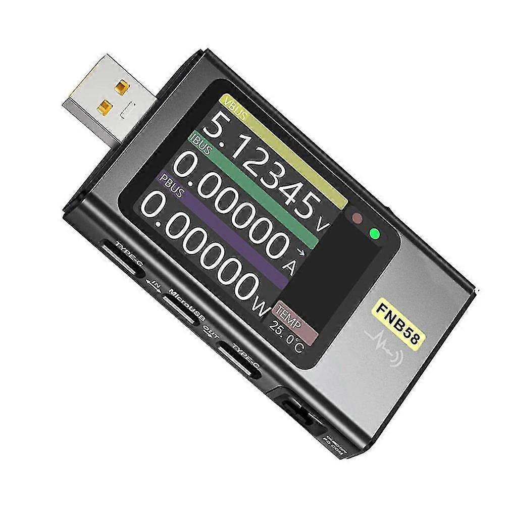 Fnb58 USB-Tester, Digitaler Voltmeter Stromtester USB Typ-C Schnellladeprotokoll Power Trigger De