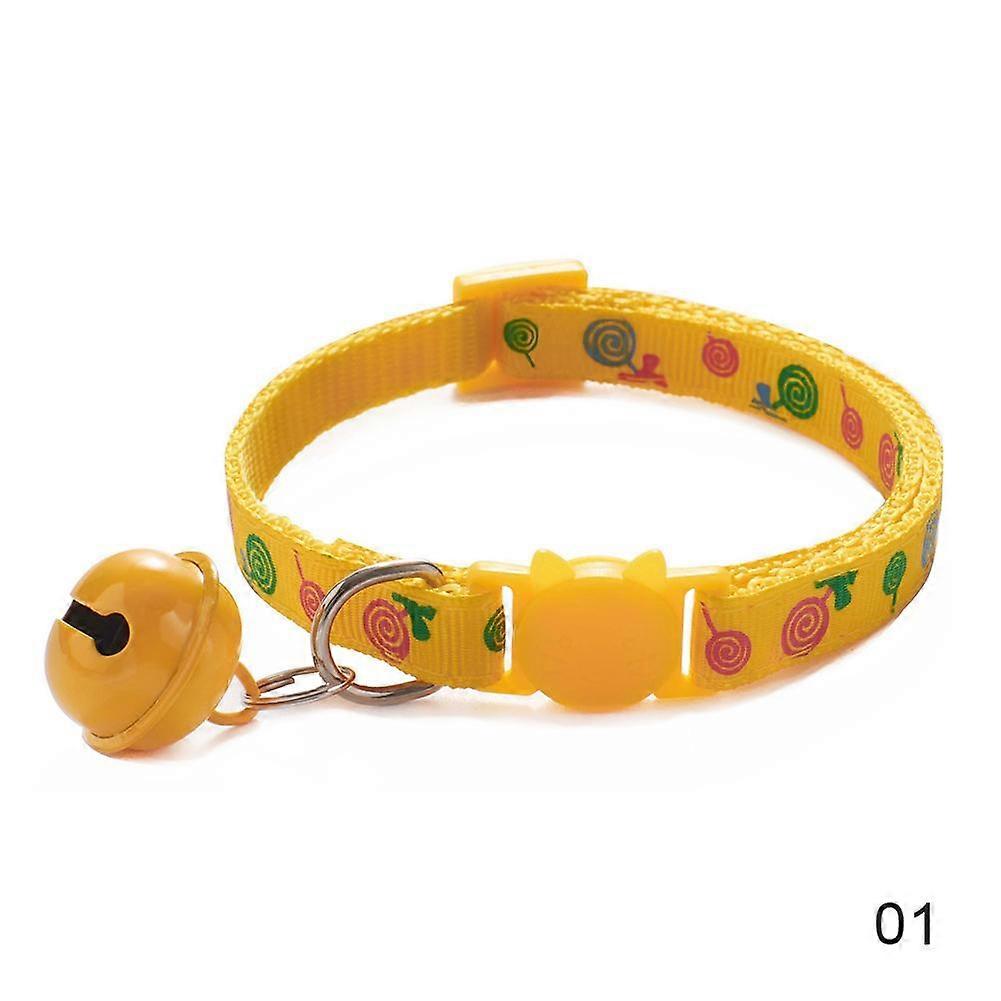 1pc Adjustable Breakaway Cat Collar With Bell Rainbow Cat Collar Dog Lollipop Prints Pet Cats Collars For Small Dog Necklace