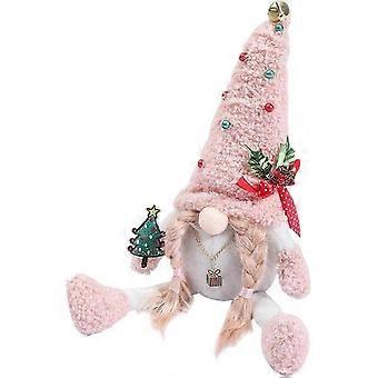 1 pcs Christmas Gnomes Pink Plush Toy Stuffed Plush Elf Figurine Xmas Decoration
