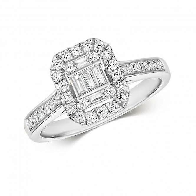 Diamond Jewellery 9ct Cluster White Gold Ring RD838W