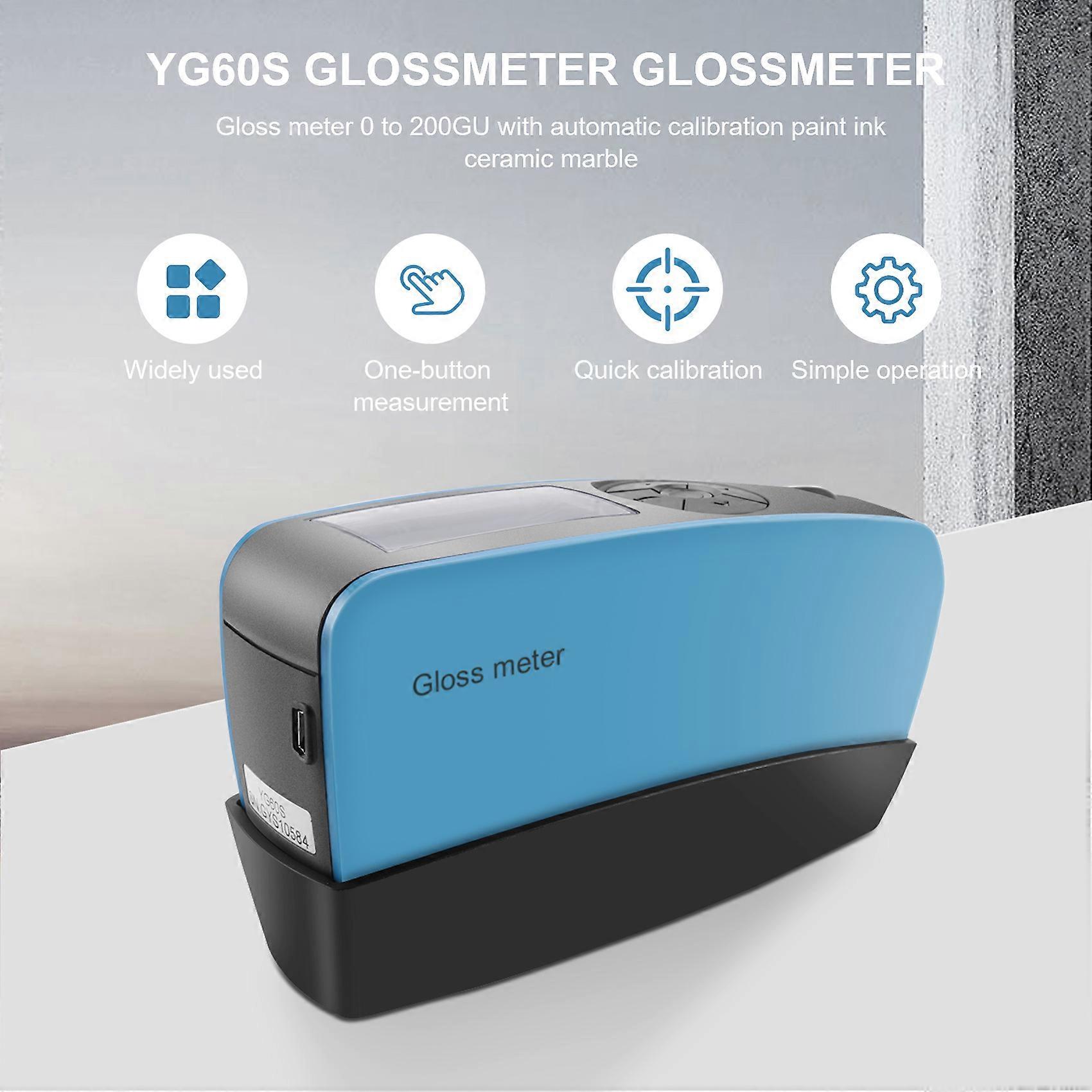 YG60S 60 Degree Economic Gloss Meter Glossmeter 0 to 200GU with Auto-Calibration for Paints Ink Cera