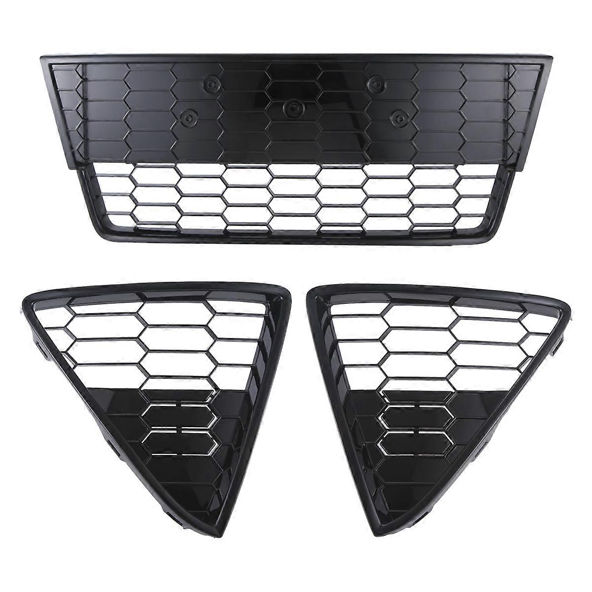 3Pc Honeycombed Front Bumper Lower Grille Grills for Focus 12-14