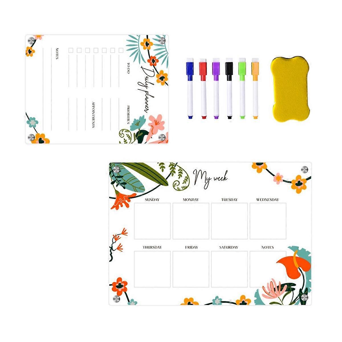 Magnetic Weekly Planner Calendar Memo Board for Refrigerator TYU060