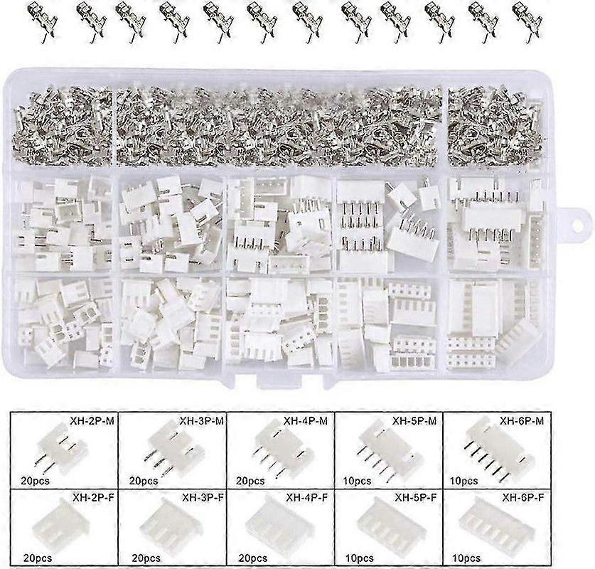460pccs Jst Kit csatlakozó, Jst-xh, 2/3/4/5/6 tűs apa/anya csatlakozók, 2,54 mm-es női csapok terminálcsatlakozók