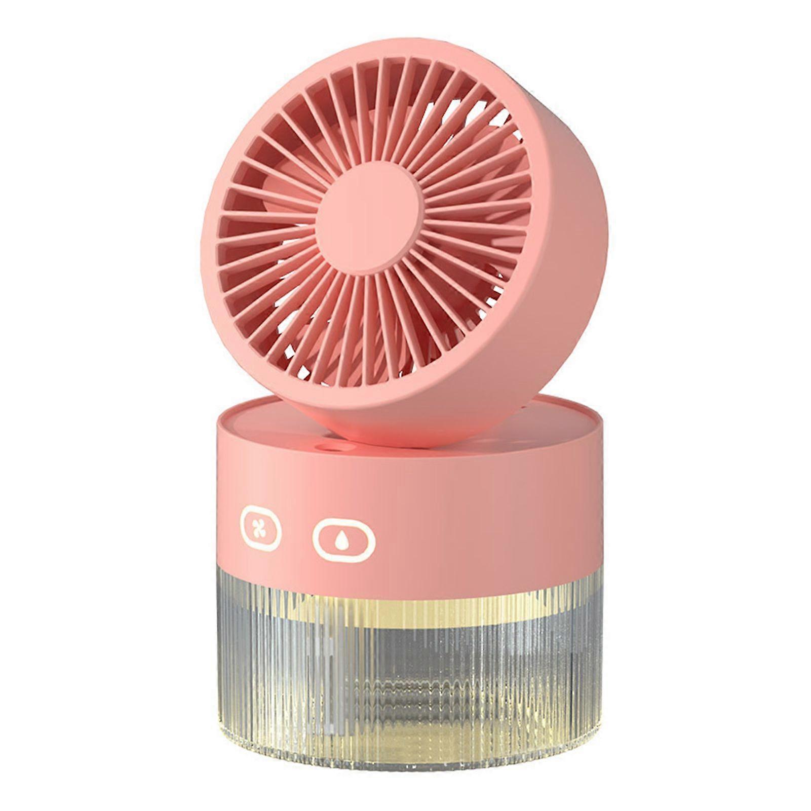 Personal-Cooling Fan Small Airs Humidifier 350ml with LED Night Light 3-Speed Mini Airs Conditioner for Office Small Room