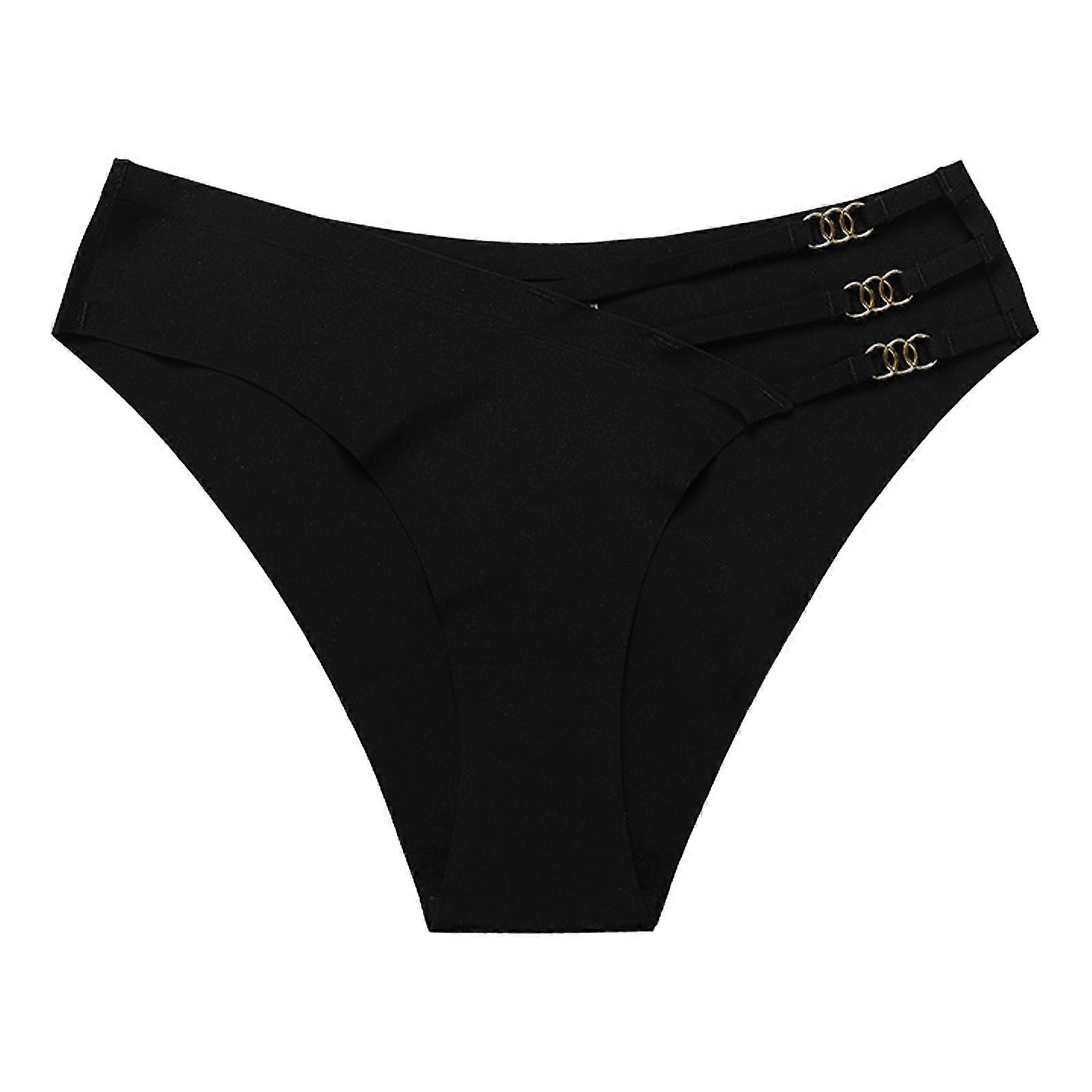 Culotte Creuse Mode Extensible Simple Sans Couture Doux Taille Basse Découpé Sous-vêtements Pour Femmes