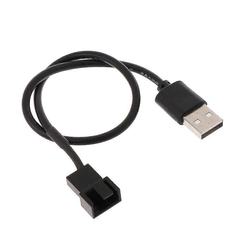 22AWG USB 2.0 A til 3 / 4-pin PWM 5V USB Sleeved Fan Strømadapterkabel,