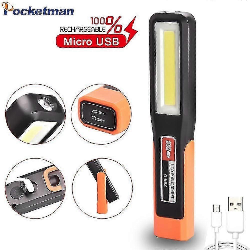 Multifunctional COB work light USB rechargeable magnetic suction flashlight emergency warning light