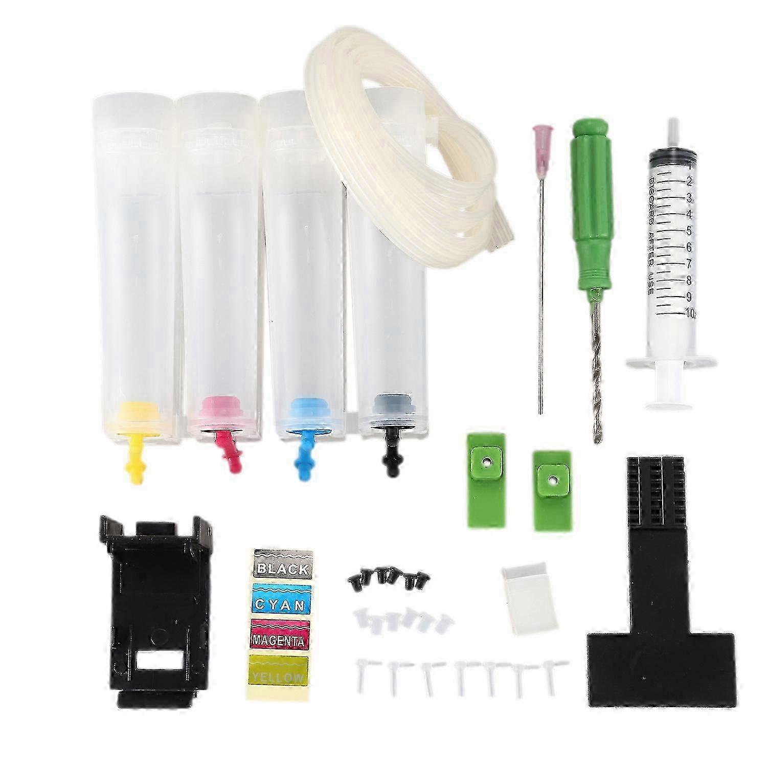 DIY CISS Ink Kit Tank with Drill, Suction Tool & All Accessories - 4C Universal CISS