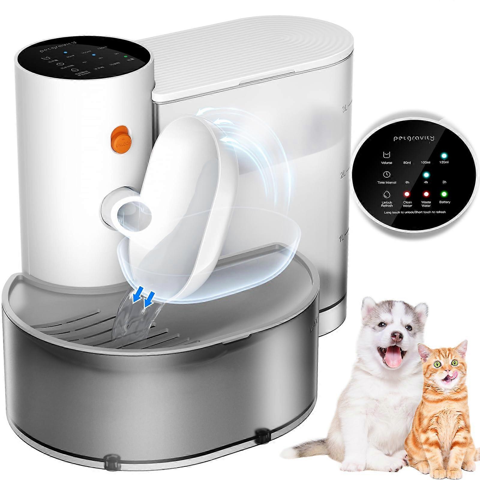 Smart Pet Water Fountain Rechargeable Filterless Self-Cleaning Cat Water Dispenser No Filter Needed Automatic Design