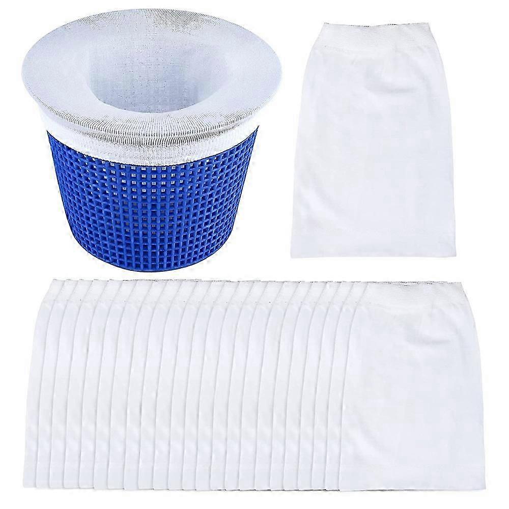 Swimming Pool Skimmer Socks, 30pcs Pool Skimmer Socks Swimming Pool Skimmer Filter, Elastic Nylon Skimmer Pre-filter, Reusable Swimming Pool Filter So