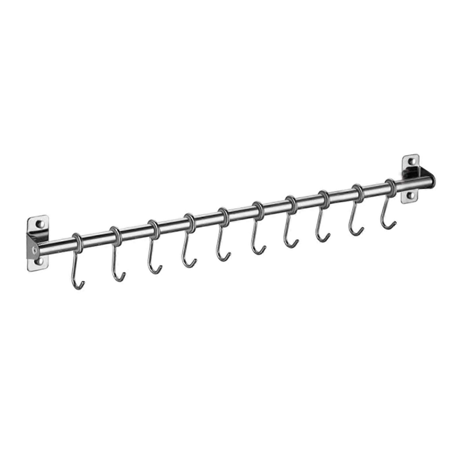 6/8/10 Hooks Stainless Steel Utensil Rack Hanging Kitchen With Removable Hooks Hanger