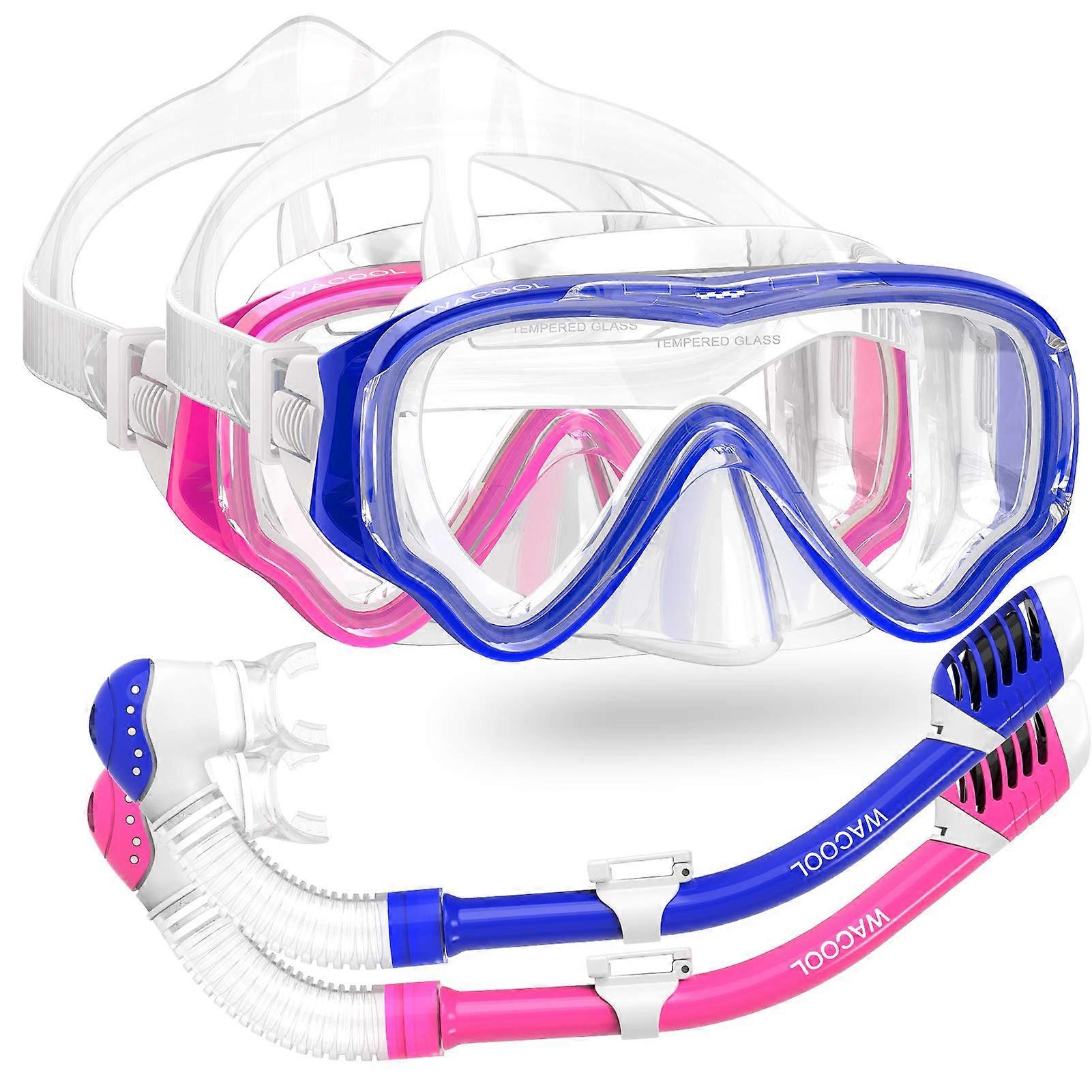 Snorkeling Package Set Anti-Fog Coated Glass with Silicon Mouth Piece Purge Valve and Anti-Splash for Scuba Diving
