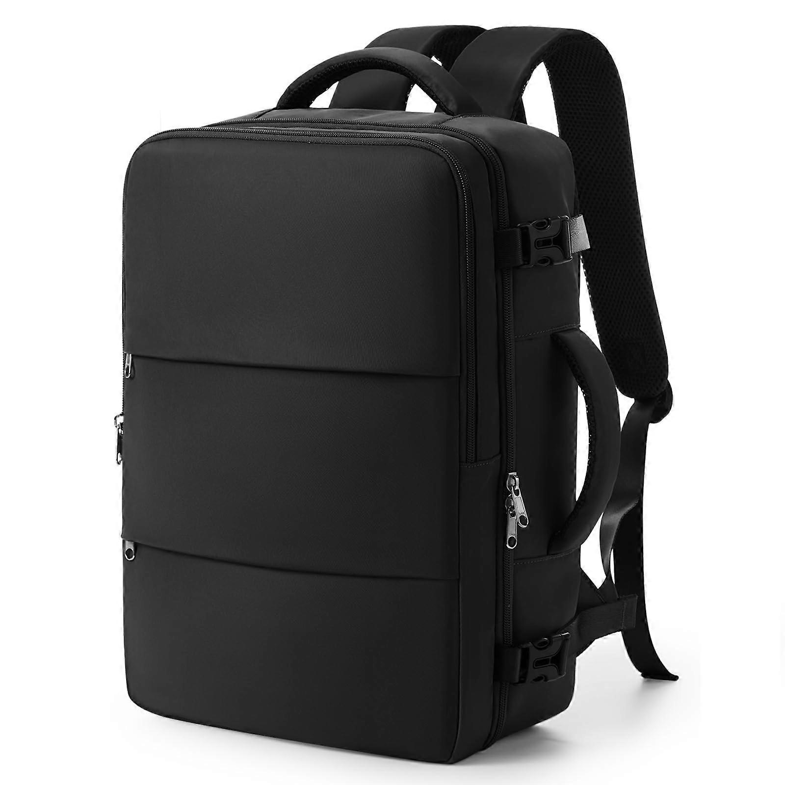 Travel Backpack for Women and Men, Black Flight Approved Carry-On Bag, Waterproof College Laptop Backpack, Travel Essentials Mochila de Viaje