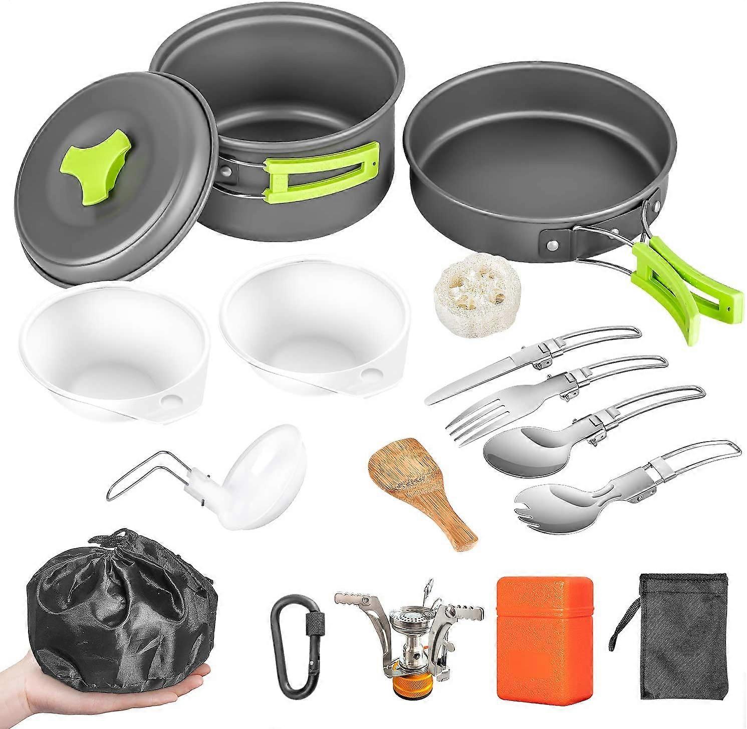 16PCS Camping Point Mixing Kit with Folding Book and Back Tip Fork for Outdoor Picnic Use, Durable and Portable