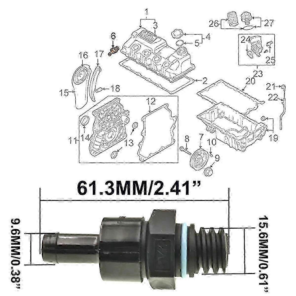 Mini Cooper PCV Valve Replacement for 2000-2004-2008 L4 Engine | Fruugo UK