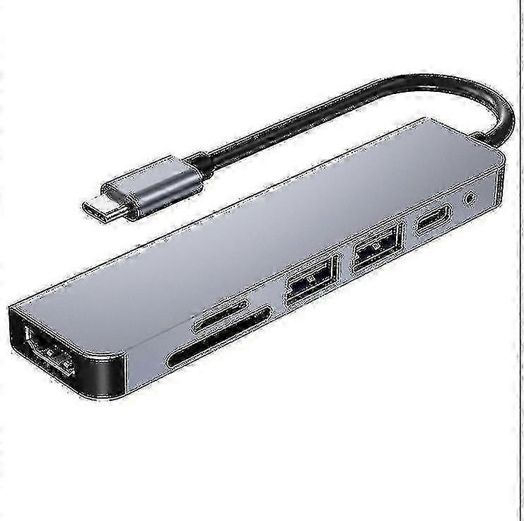 6-in-1 Type-c Extension Hub Laptop Computer Peripheral Docking Station Adapter