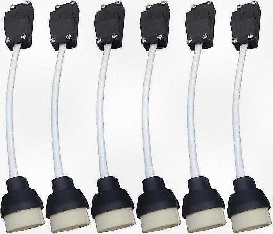 6-Pack GU10 Lamp Holder with Ceramic Base, Terminal Block, Cable & Insulation Sleeve - Durable & Safe.