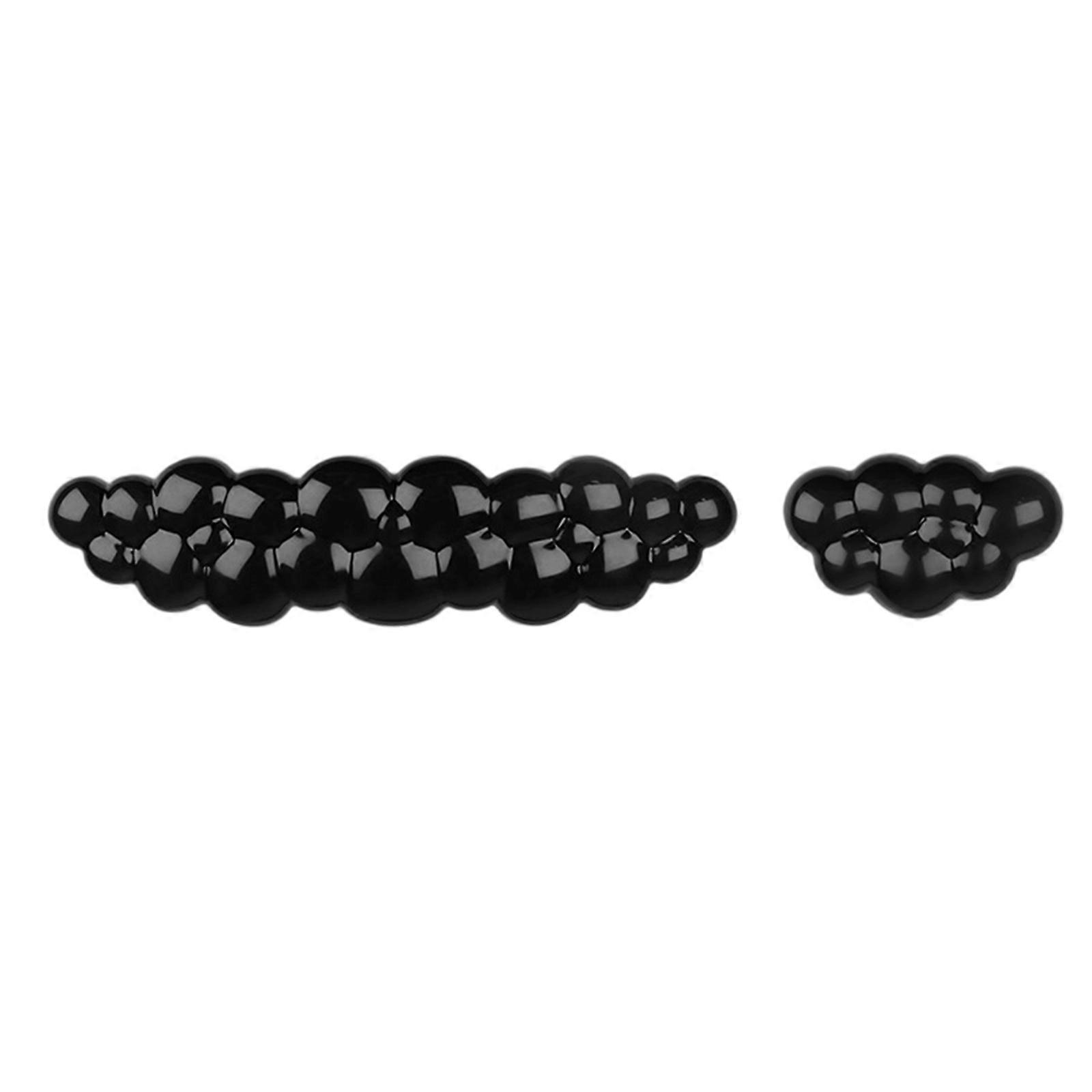 Ergonomic Keyboard And Mouse Pad Wrist Rest Set Cool Keypad Cushion With Slip Proof Base Comfort Cloud Shape Mat Transparent black