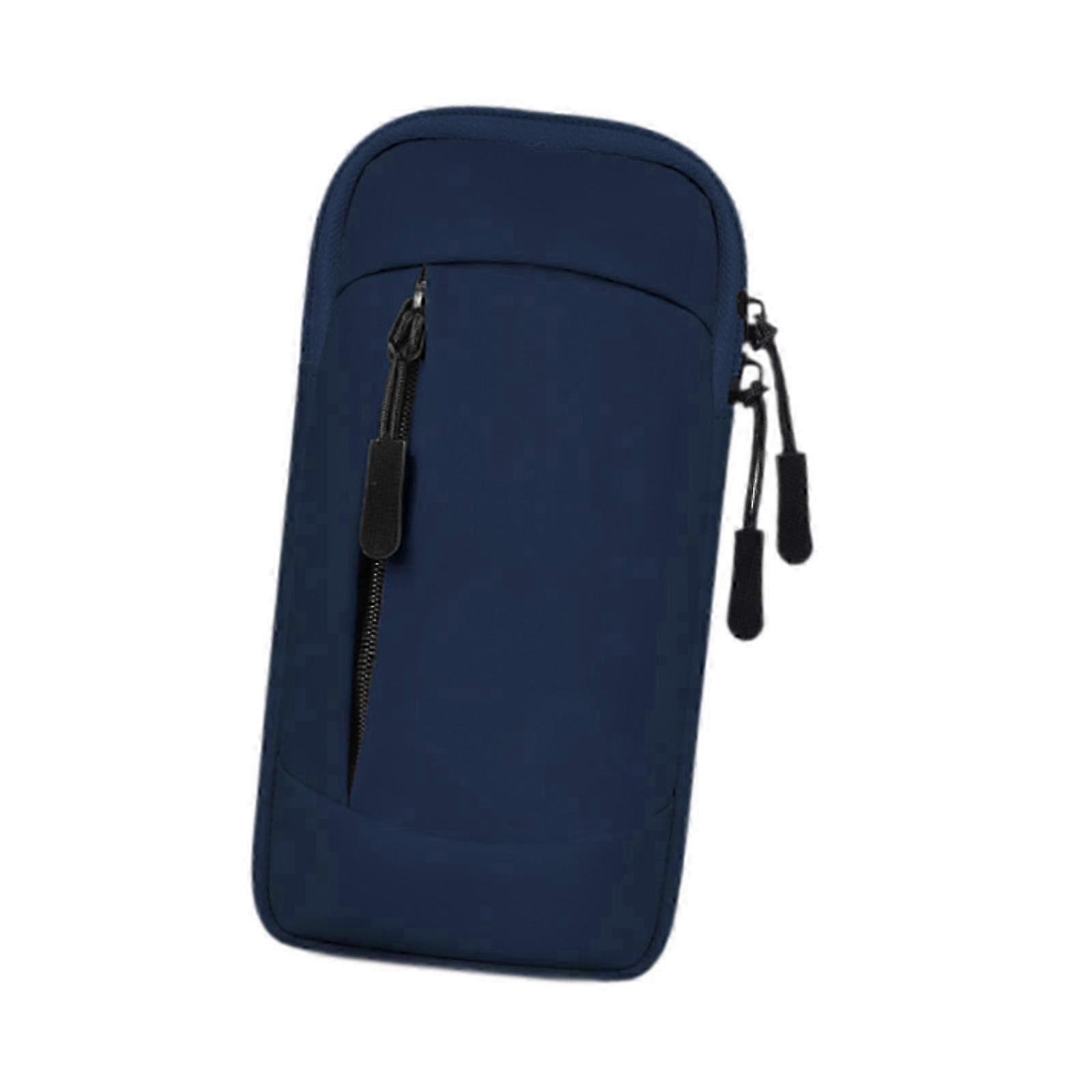 Sports Armband with Adjustable Strap Portable Lightweight Zipper Closure Smartphone Arm Bag Running Arm Band for Exercise Gym-color: Dark Blue