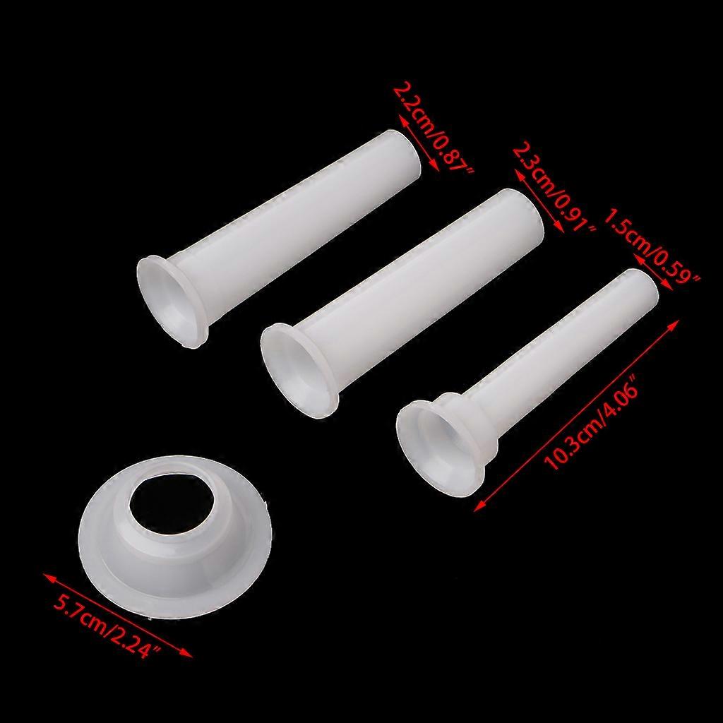 3 Pcs Universal Sausage Stuffing Tube Plastic Stuffers For Casing Meat Grinder White