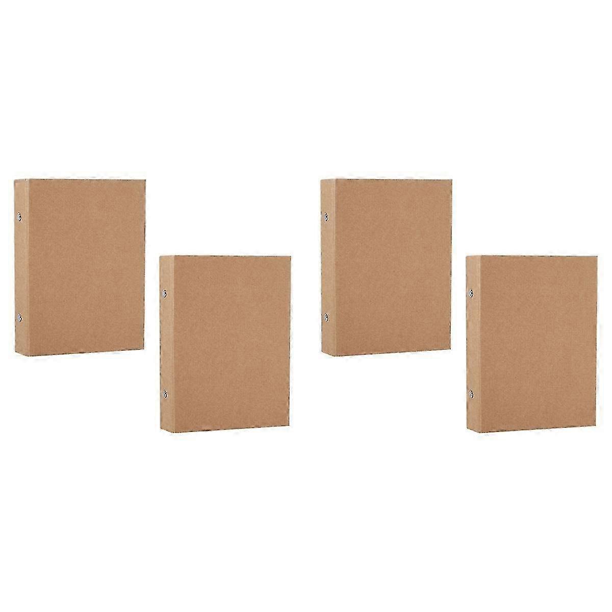 4Pcs A5 Refillable Ring Binder,A5 Kraft Paper Binder Tray with 2 Rings to Add Loose Sheets,A5 Kraft