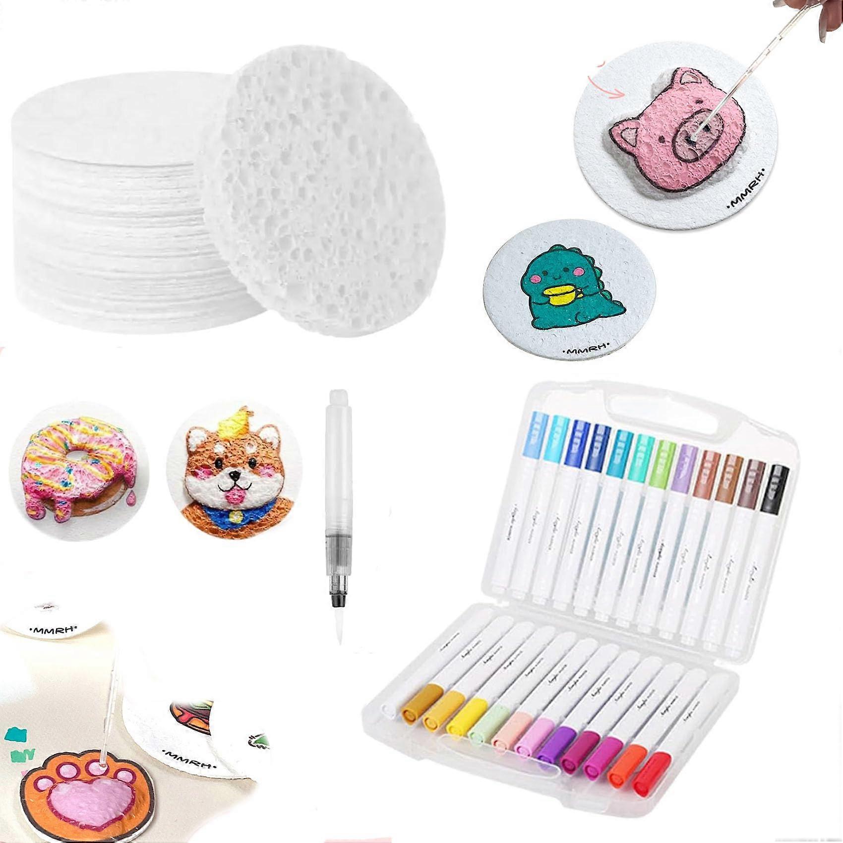 Magic Puffy Paint, Ultimate Foam Texture Painting Kit, 3D Drawing Magical Canvas Sponge, DIY 3D Foam Texture Painting Paper for Kids (Set 1)