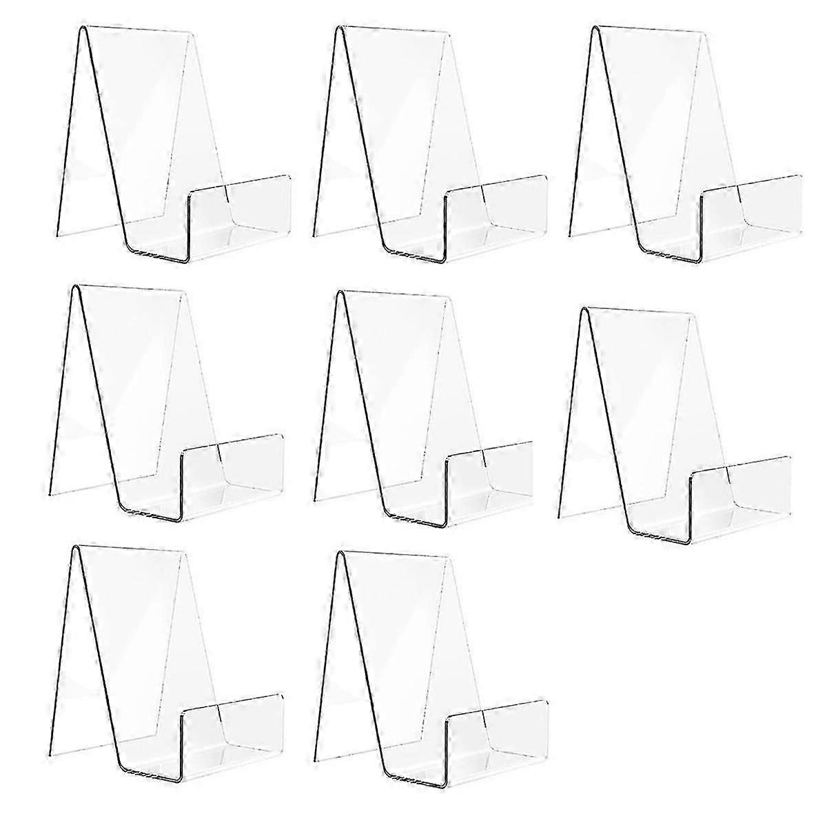 8 Pack Acrylic Book Stand, Clear Easel Stand For Display, Book Display Holder, Display Stand For Album,cd,picture,plate