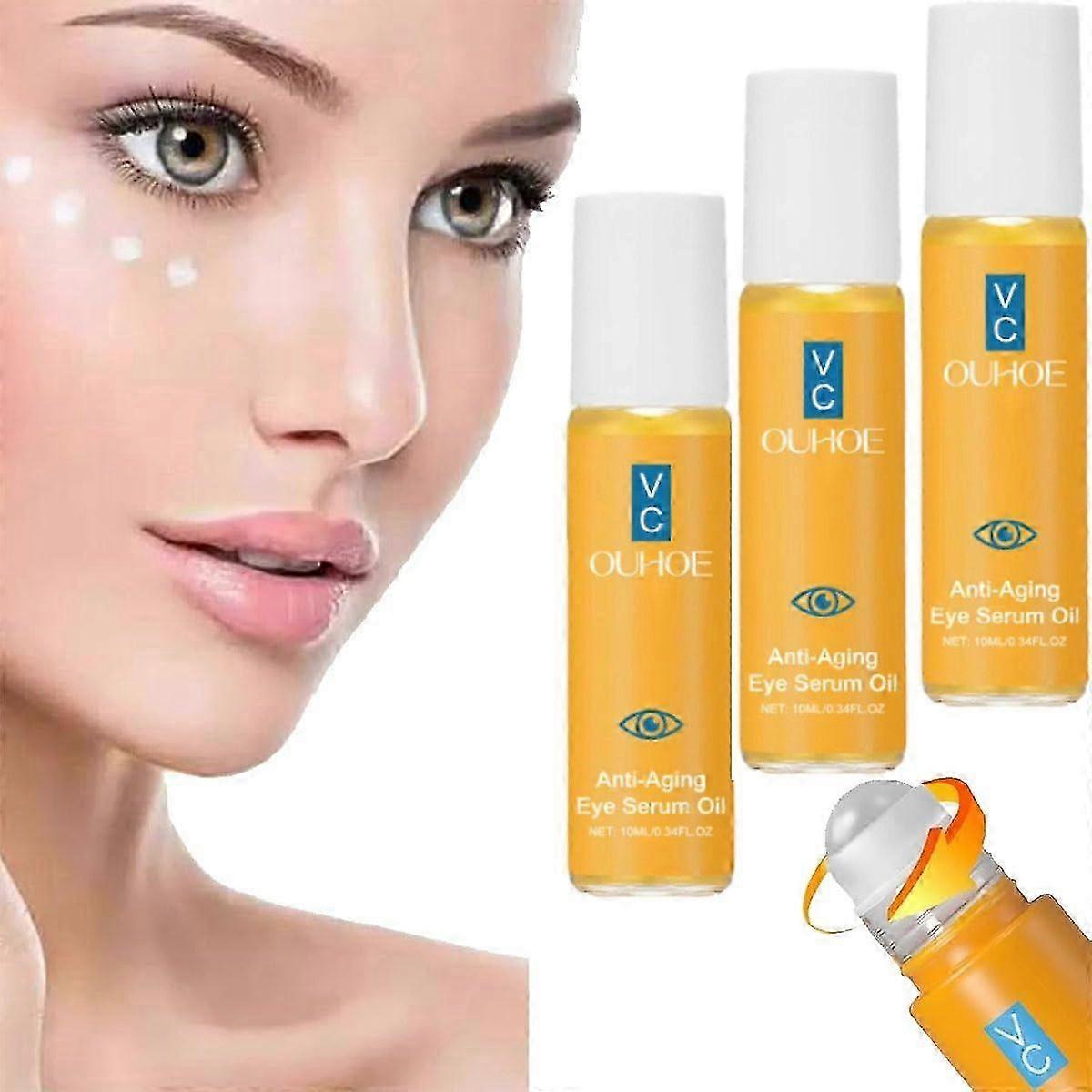 1-3 יחידות שמן תמצית עיניים נגד קמטים, שמן תמצית עיניים VC, להפחתת שקיות ועיגולים כהים מתחת לעיניים, סרום עיניים אנטי אייג'ינג ממצק עם רולרבול תמצית 2025