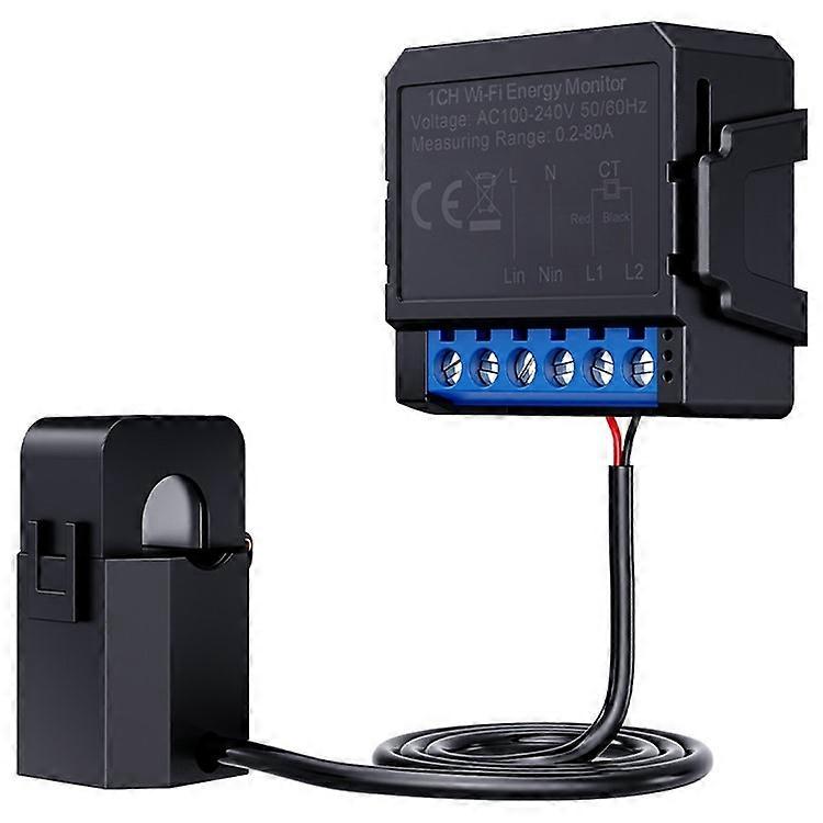 WPM16-1 1 Channel Tuya Smart WiFi Energy Monitor 80A Current Meter Real Time Power Consumption Tracker