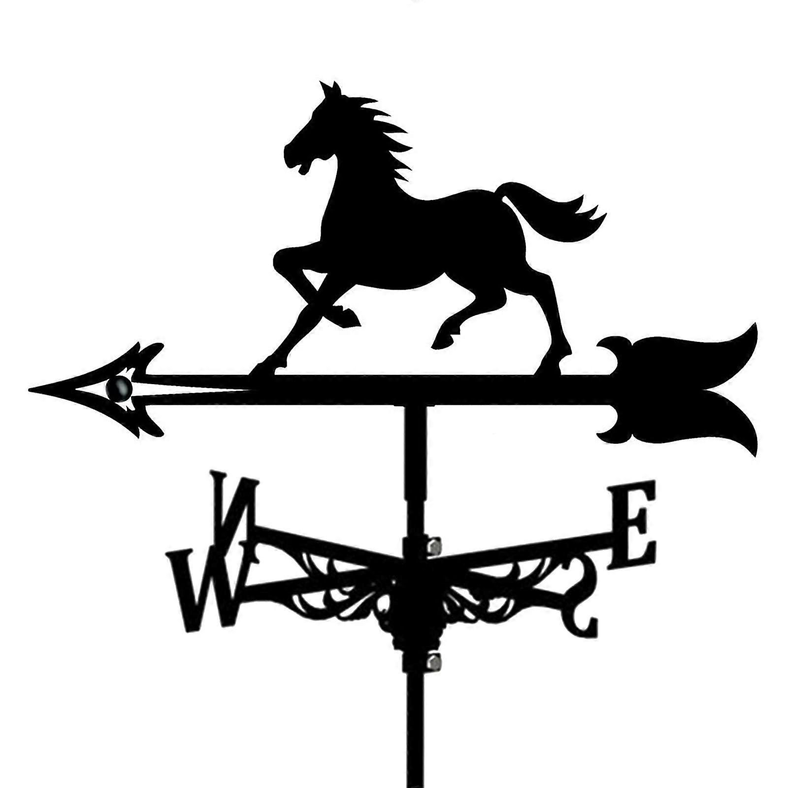 Weather Vane Farmhouse Metal Wind Direction Indicator Kit With Rust-Resistant Coating For Garden Outdoor Roof-Mount
