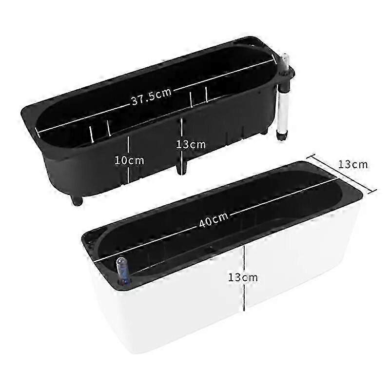 Plastic Self Watering Flowerpot Lazy Desktop Rectangular Square Plant Flower Pot With Water Level Indicator For Office Garden