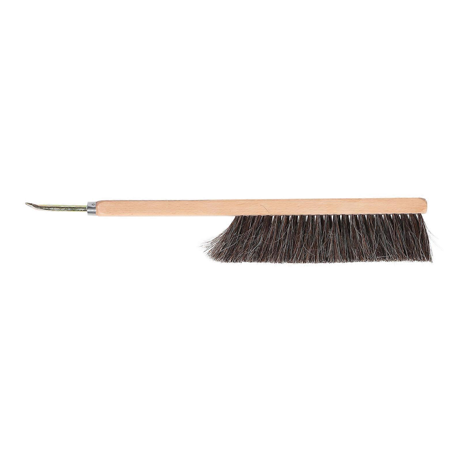 Stainless Steel Beehive Brush with Wooden Handle for Easy Bee Cleaning – Durable Apiculture Tool for Beekeepers, Random Color