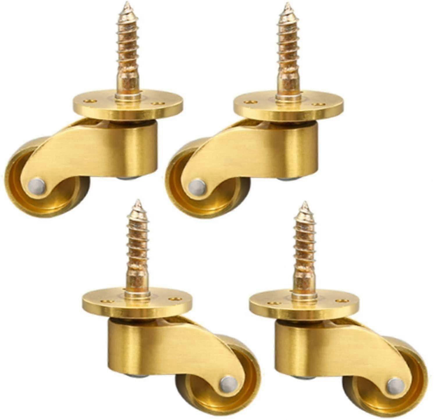 Set mit 4 Lenkrollen aus massivem Messing 360 für Möbelräder, universell 25mmx60mm Schwerlastrollen
