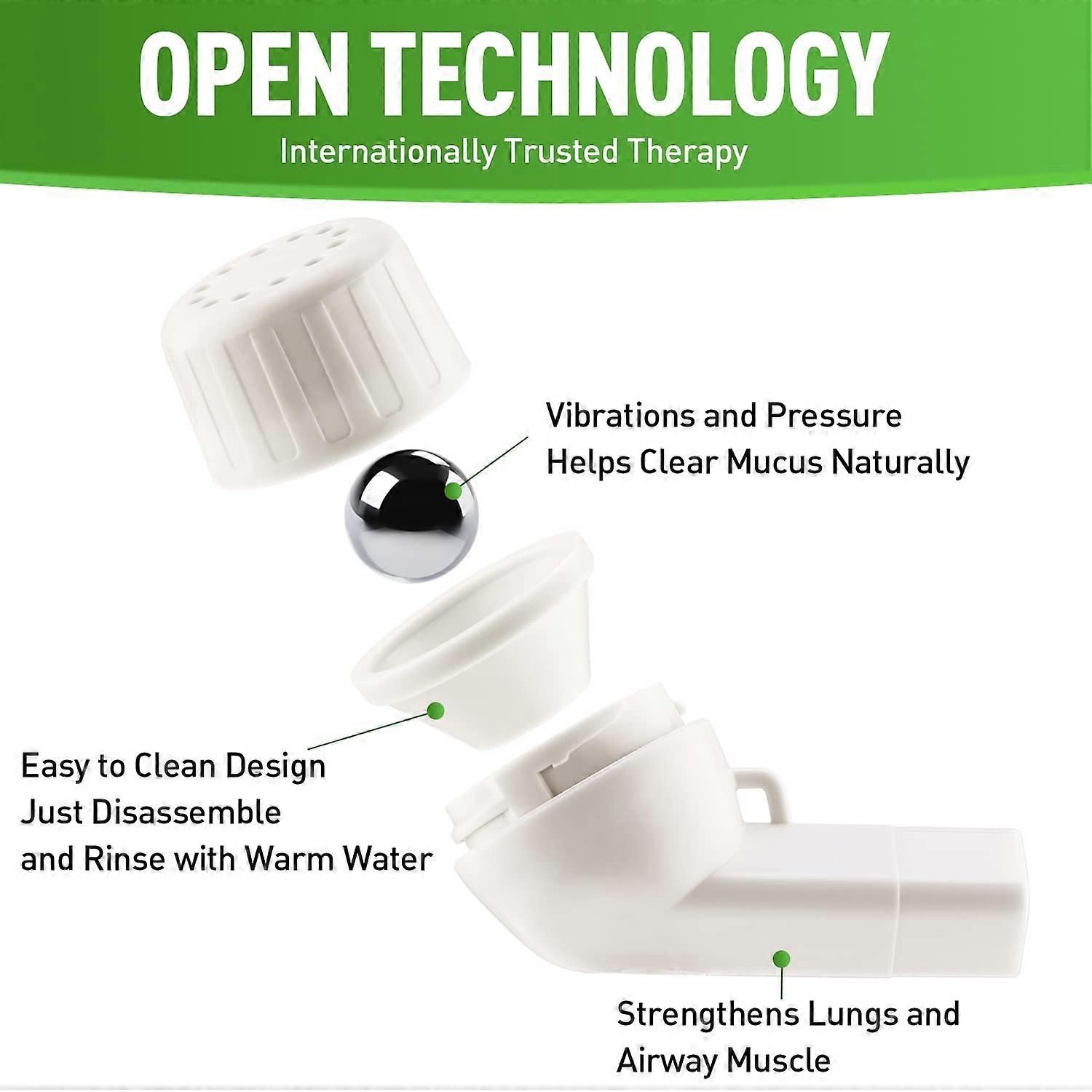 Lung Exerciser & Mucus Remover - Naturally Clear Mucus with The Breathing Exerciser Device Perfect Treatment Aid