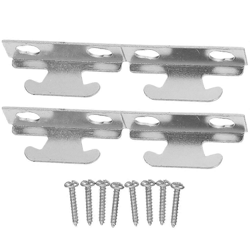 4 Sets Curtain Rod Wall Brackets   Easy Install, Sturdy Support Hooks, Corrosion Resistant Design for Firm Curtain Hold
