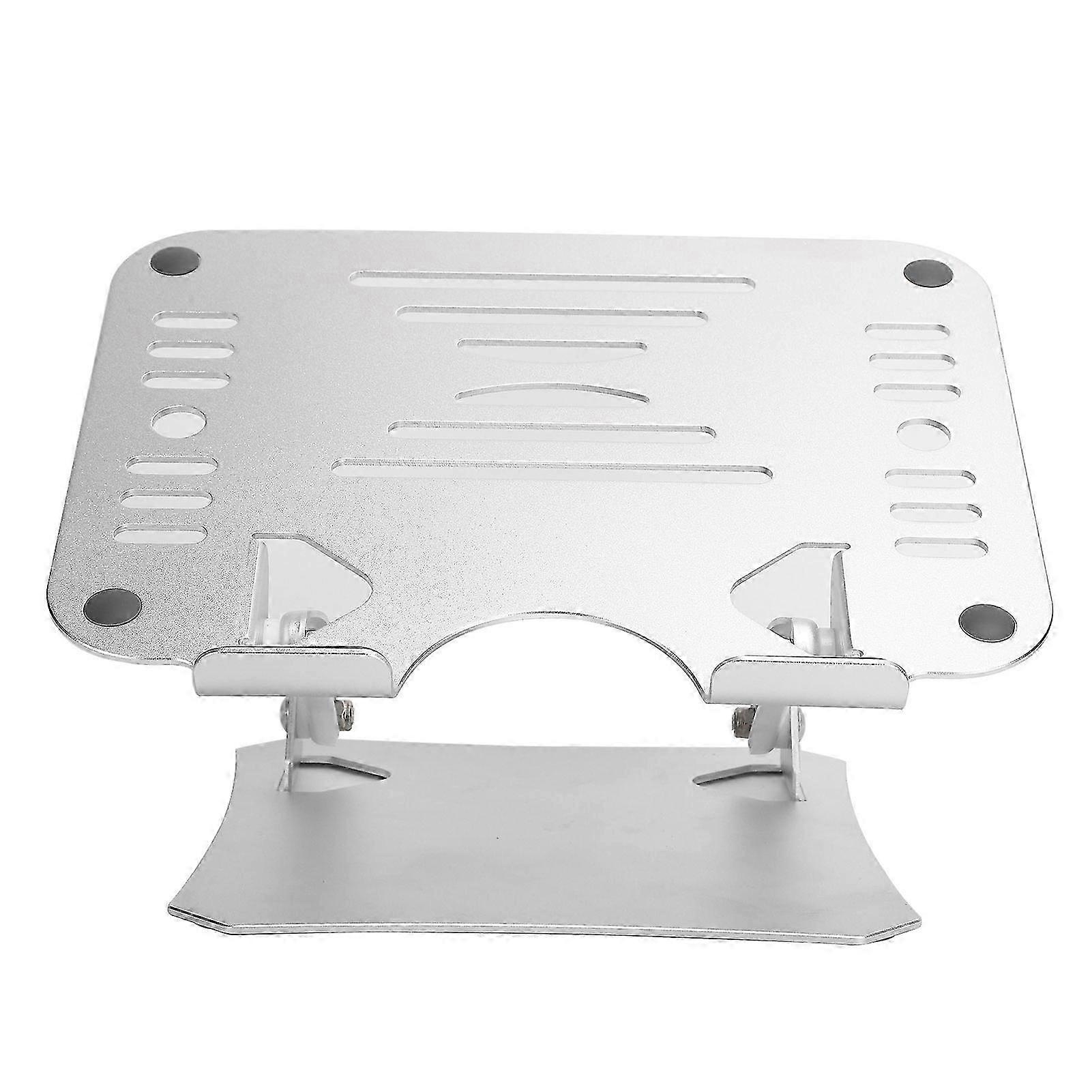 Adjustable Laptop Stand with Cooling Base, Portable Desk & Tablet Holder, Silver