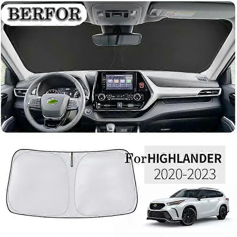 For Toyota Highlander 2020-2023 XU70 Car Styling Nano-Insulat Windshield Sunshade UV Block Front Window Sun Visor Foldable