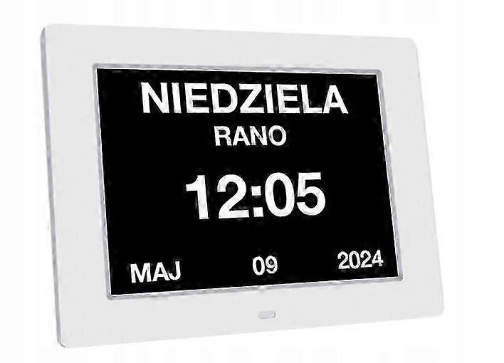 Digital Alarm Clock with Calendar in Polish - Electronic Medicine Reminder in 8 Languages