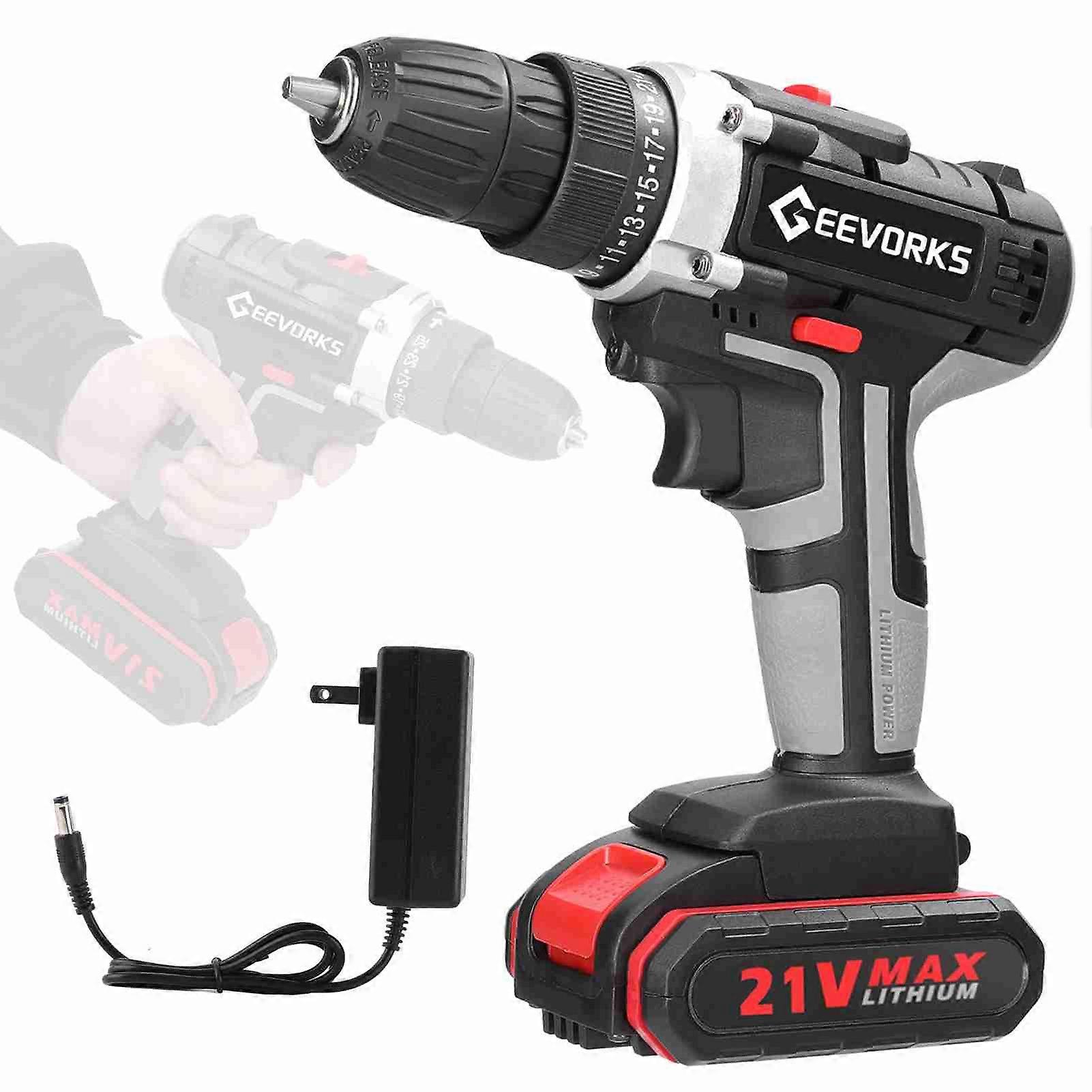 21V Electric Drill Multifunctional Portable High Power Rechargeable Cordless Electric Impact Driver Tool