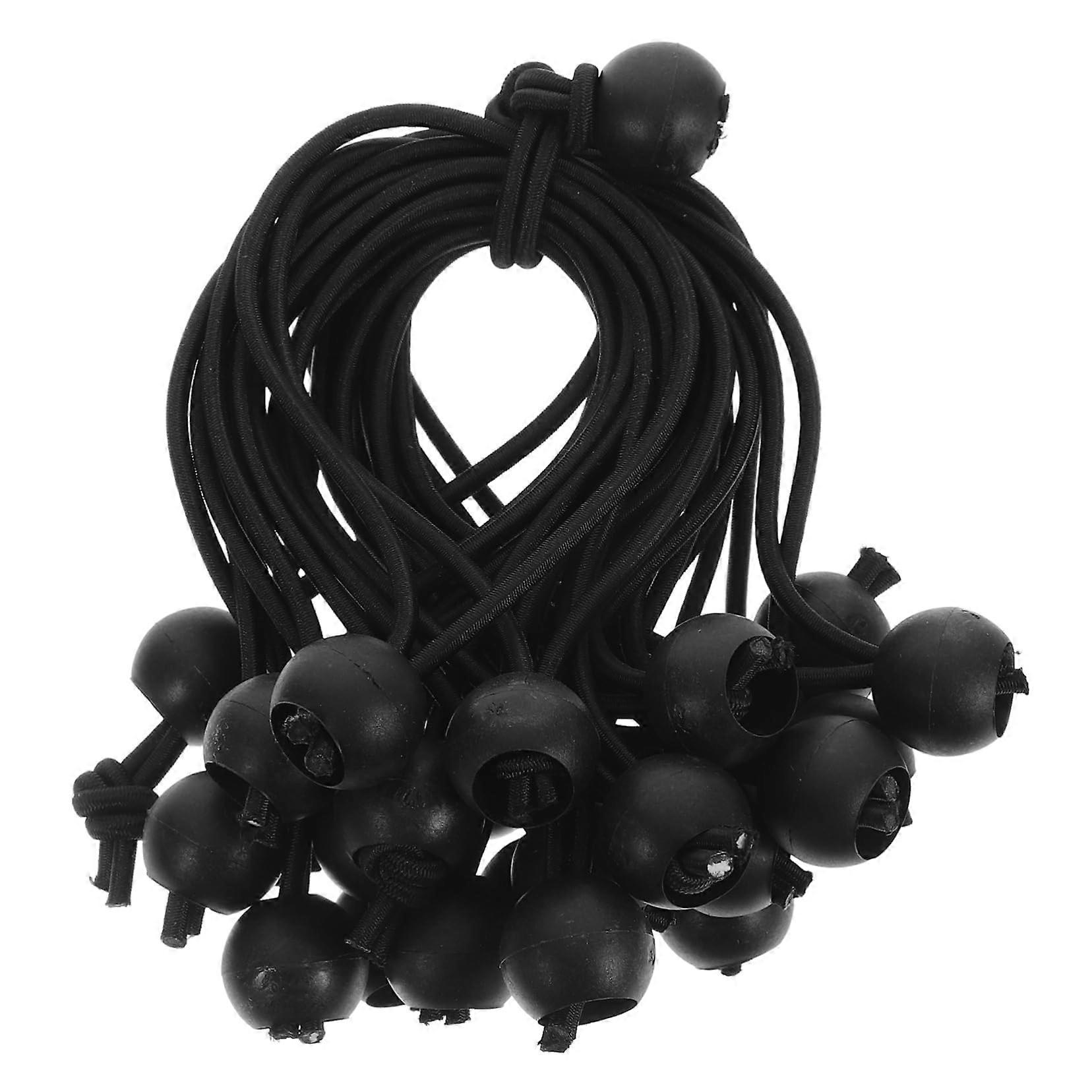 50 Pieces Elastic Cord Tarp Bungees Bungee Cords Black Plastic